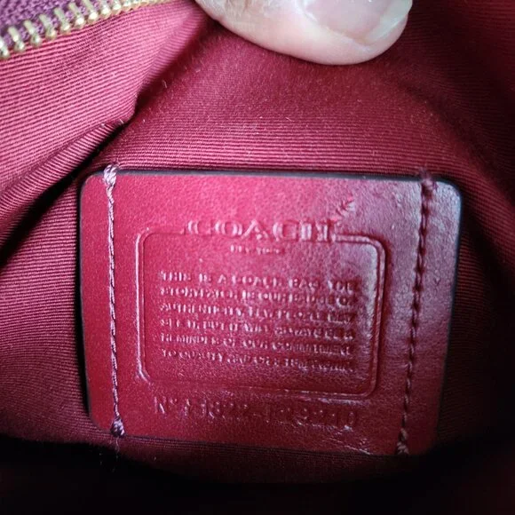 Coach Wine Signature Coated Canvas Crossbody w/Cherries EUC - Picture 10 of 11